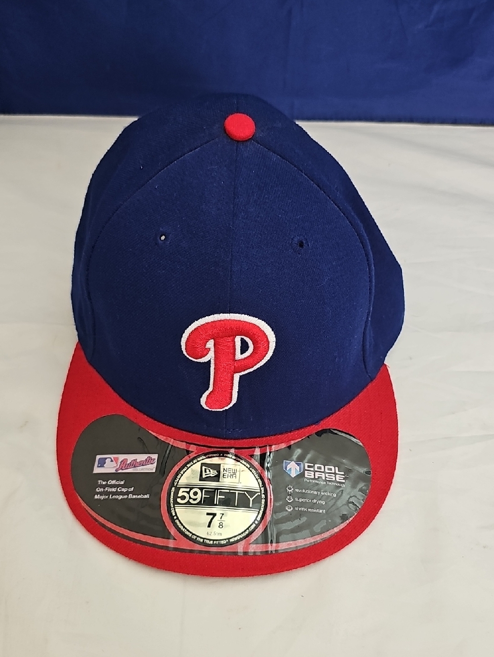 New Era Blue and Red Philadelphia Phillies 7-7/8 Authenic Fitted Hat